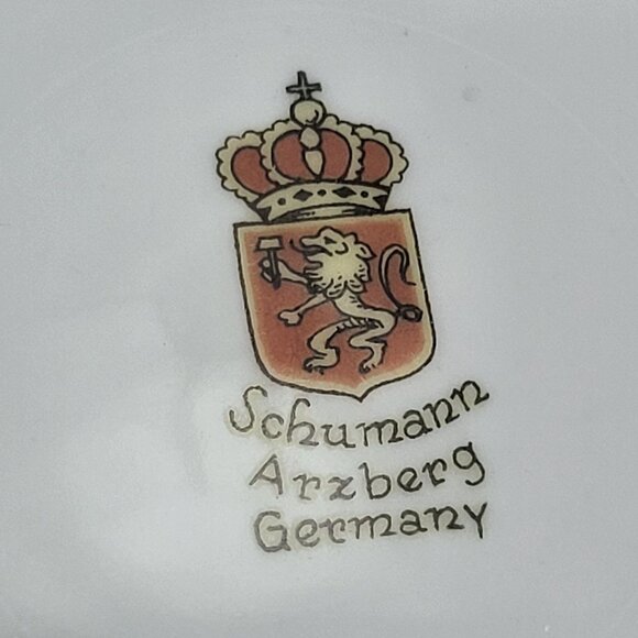 Schumann Arzberg Germany Fruit Nuts Salad Dessert Plate Set of 4 Gold Scalloped - Picture 5 of 13